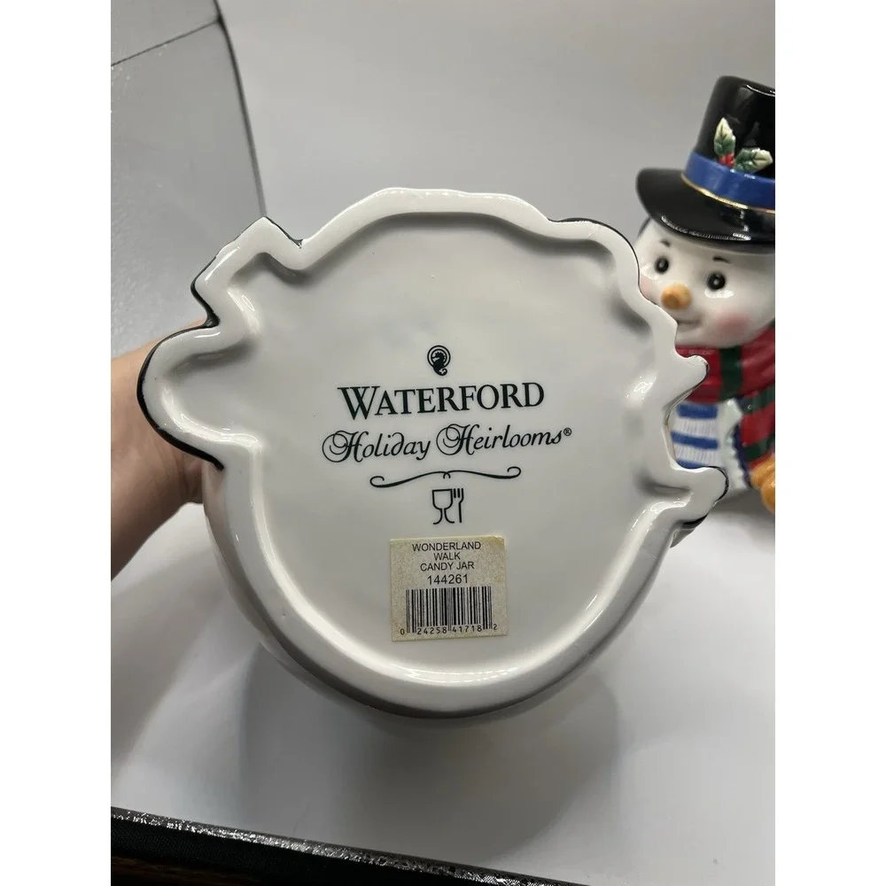 Waterford Holiday Heirlooms Wonderland Walk Snowman Candy Jar w/ Original Box